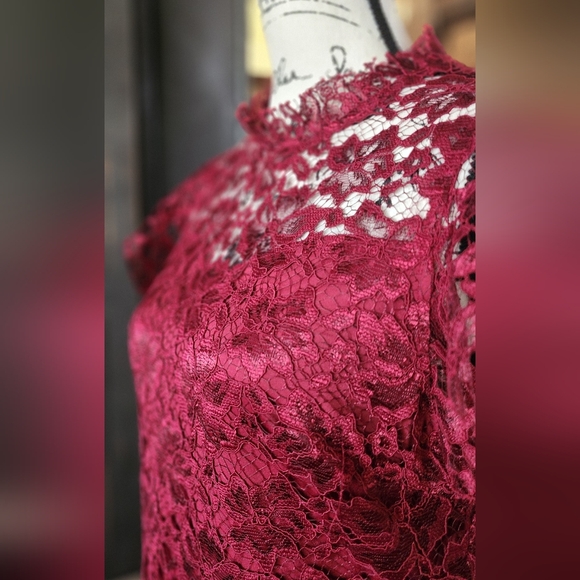 Enfocus Studio Red Lace Midi Dress - Picture 5 of 9